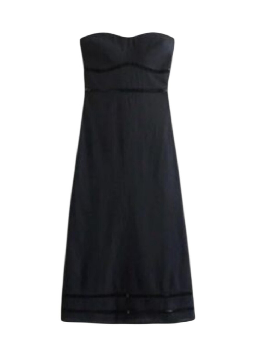 Women's Abercrombie & Fitch Black Linen Blend Dress Sz Petite Medium NWT